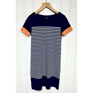 Women's Brooks Brothers Cotton Short Sleeve Navy Striped Dress Size Small